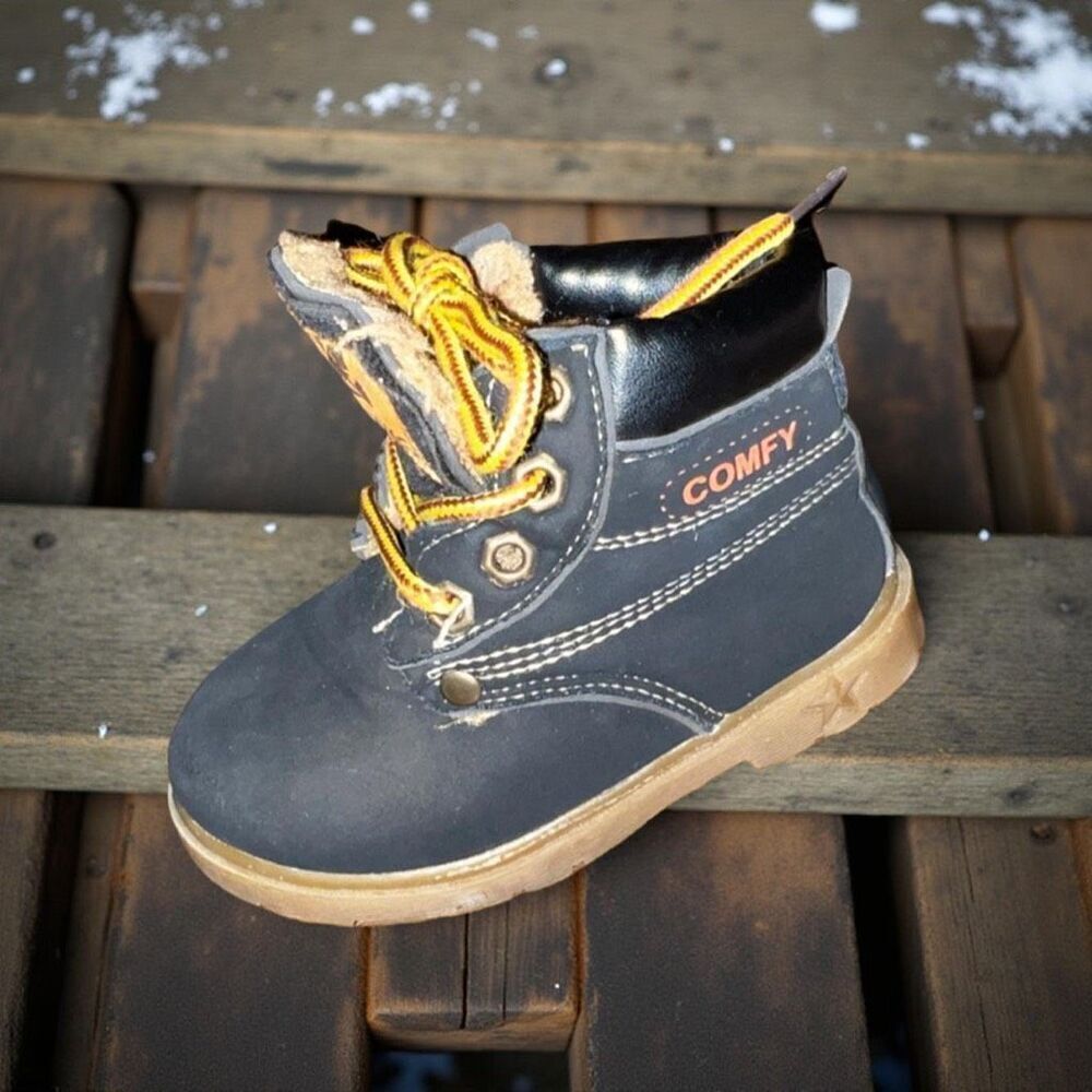 Baby Unisex Work Boots Lace-Up Ankle Boots Winter Snow Boots Martin Boots Size 7
